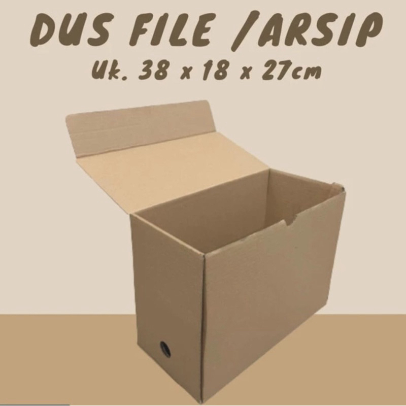 

38x18x27 cm box Arsip file kardus polos kraft kotak karton packaging kemasan