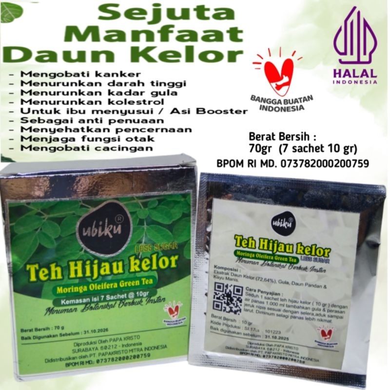 

Minuman Serbuk Teh Hijau Daun Kelor Instan Alami Berkhasiat Tinggi isi 7 Sachet