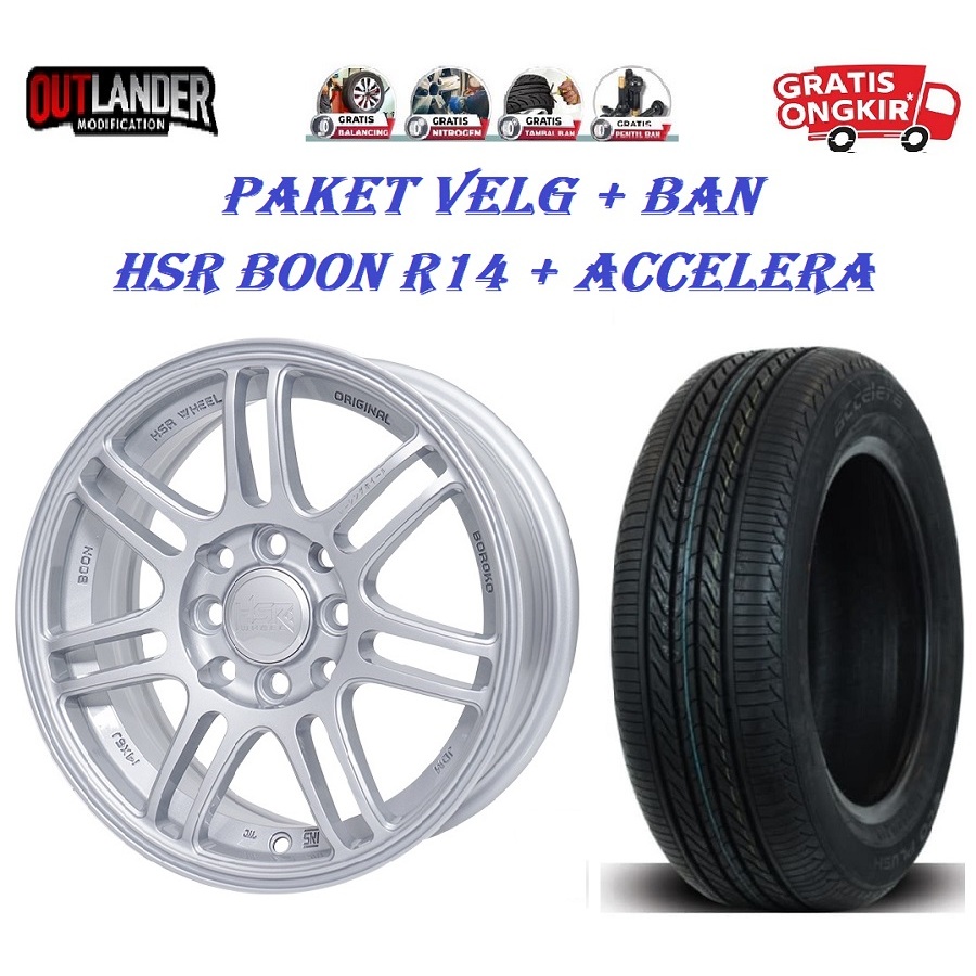 Promo paket velg ban ring 14 hsr boon silver ban 175 65 ring 14 agya brio vios etios estilo xpresso