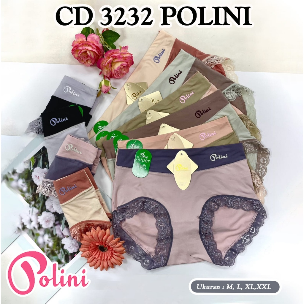 Celana Dalam Wanita Polini 3232 Renda High Waist