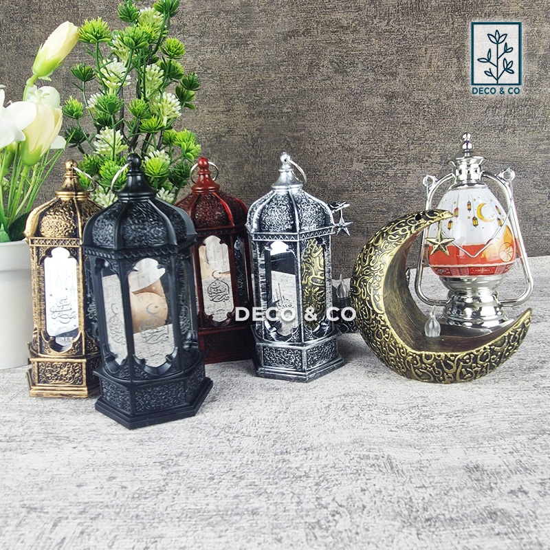 Lentera Lampu Led Muslim Hiasan Idul Fitri Ornamen Lampu Lilin Gantung Dekorasi Mubarak Kubah Masjid