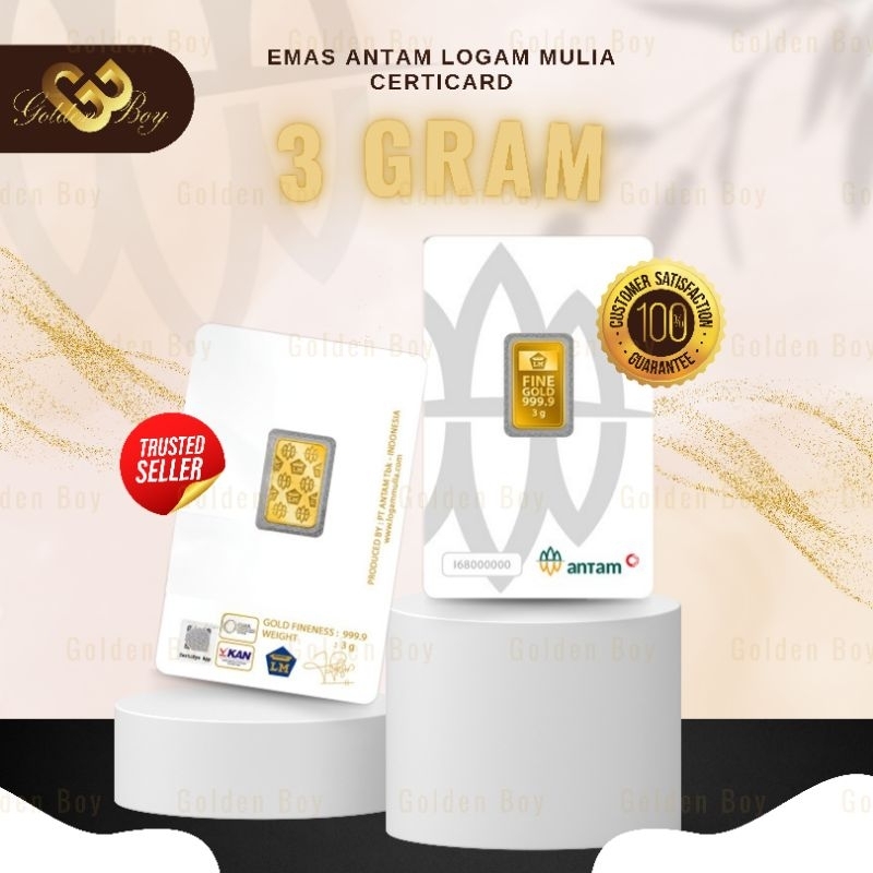Logam Mulia Emas Antam 3 Gram Press Terbaru Certieye 2025 / Retro