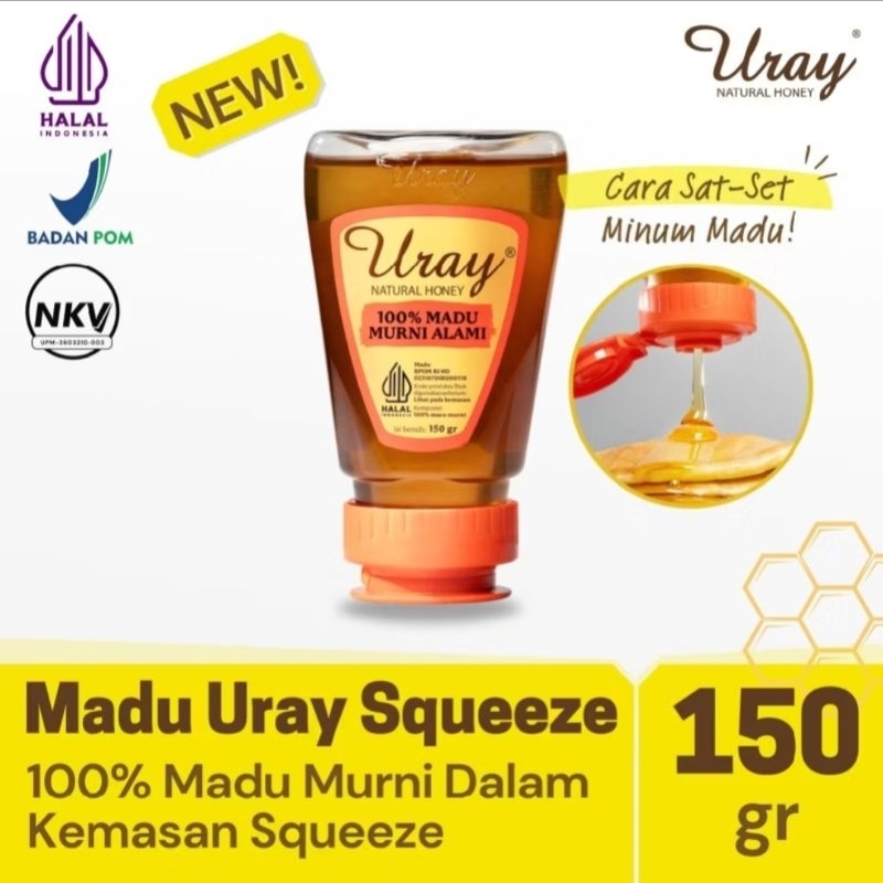 

Promo !!! Madu Uray Squeeze 150 gr 100% murni / madu murni 100% / uray madu