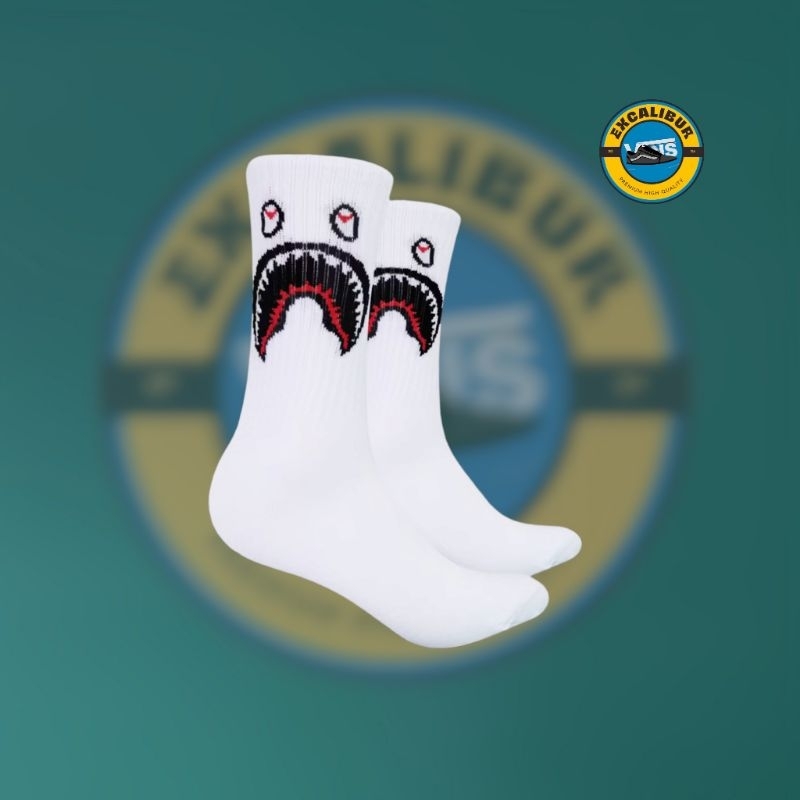Kaos Kaki Oldskool SkateMotif Bape Putih