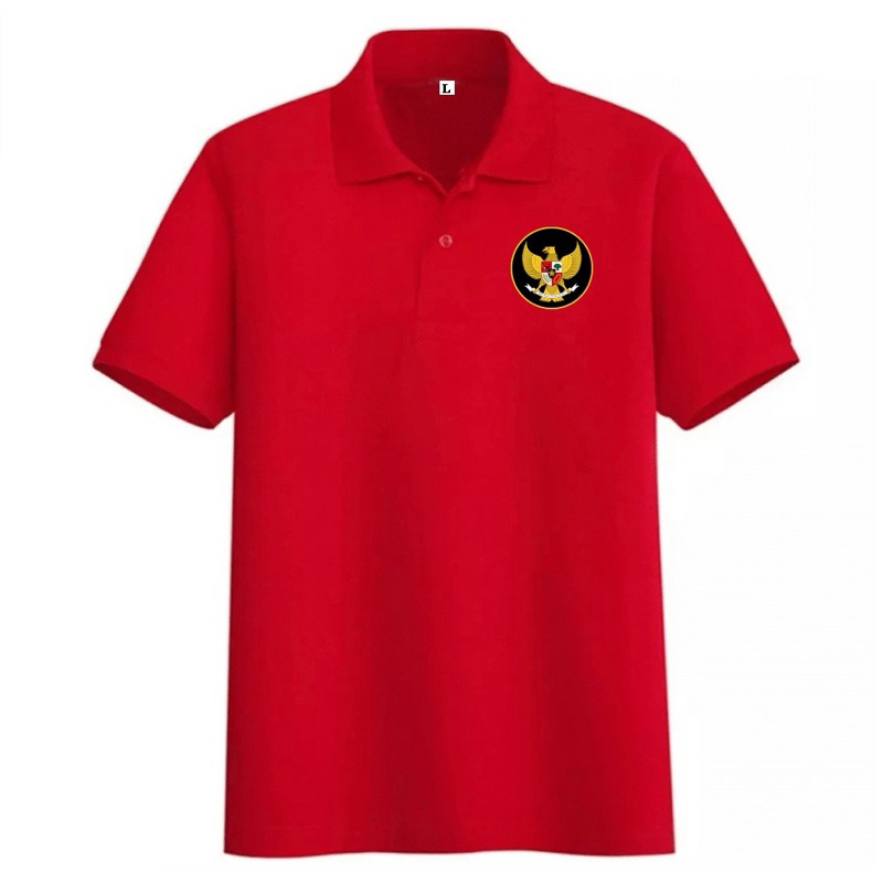Kaos kerah logo garuda timnas indonesia/pogo garuda/logo timnas/premium sablon
