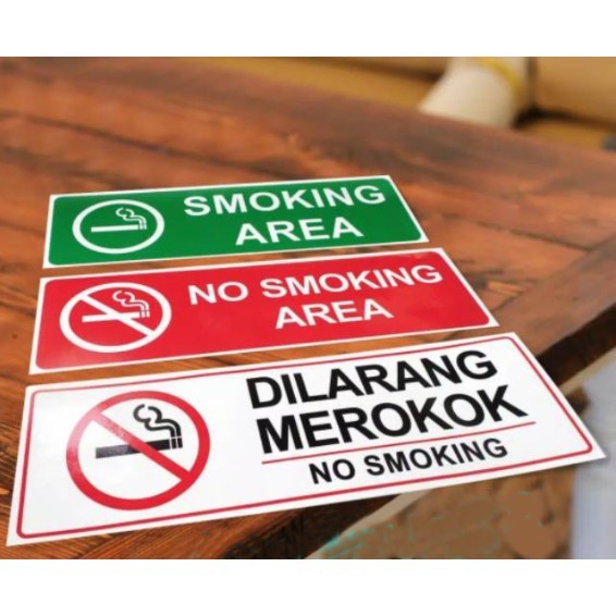 

Stiker Label sign 22x10cm Safety DILARANG MEROKOK/No smoking Area/ smoking area