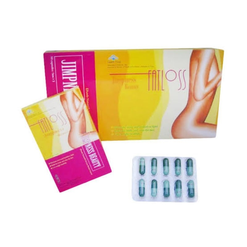 fatlos original herbal 1 kotak isi 3 strip 30 kapsul fatloss jimpness beauty original