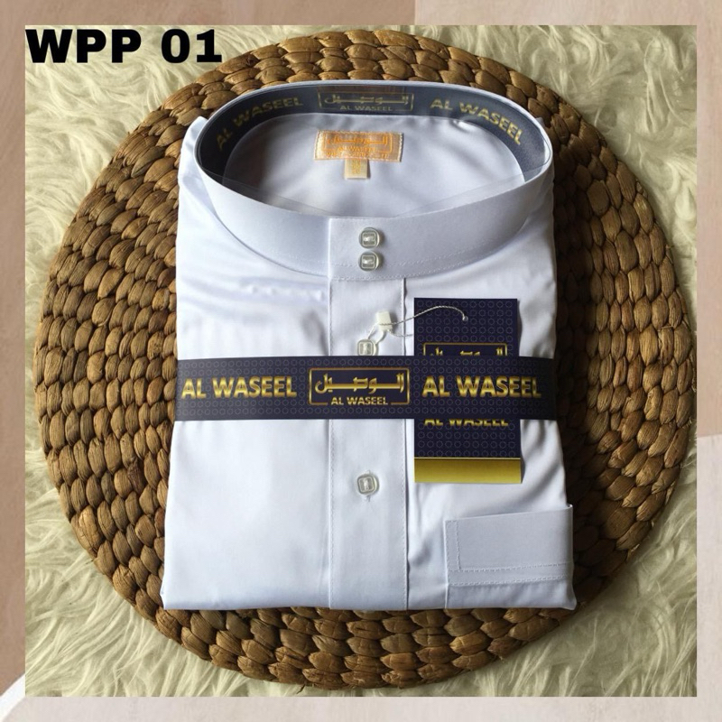 Jubah Gamis Alwaseel Polister Dewasa Putih Polos