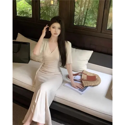 dress malam dress v neck dress prancis