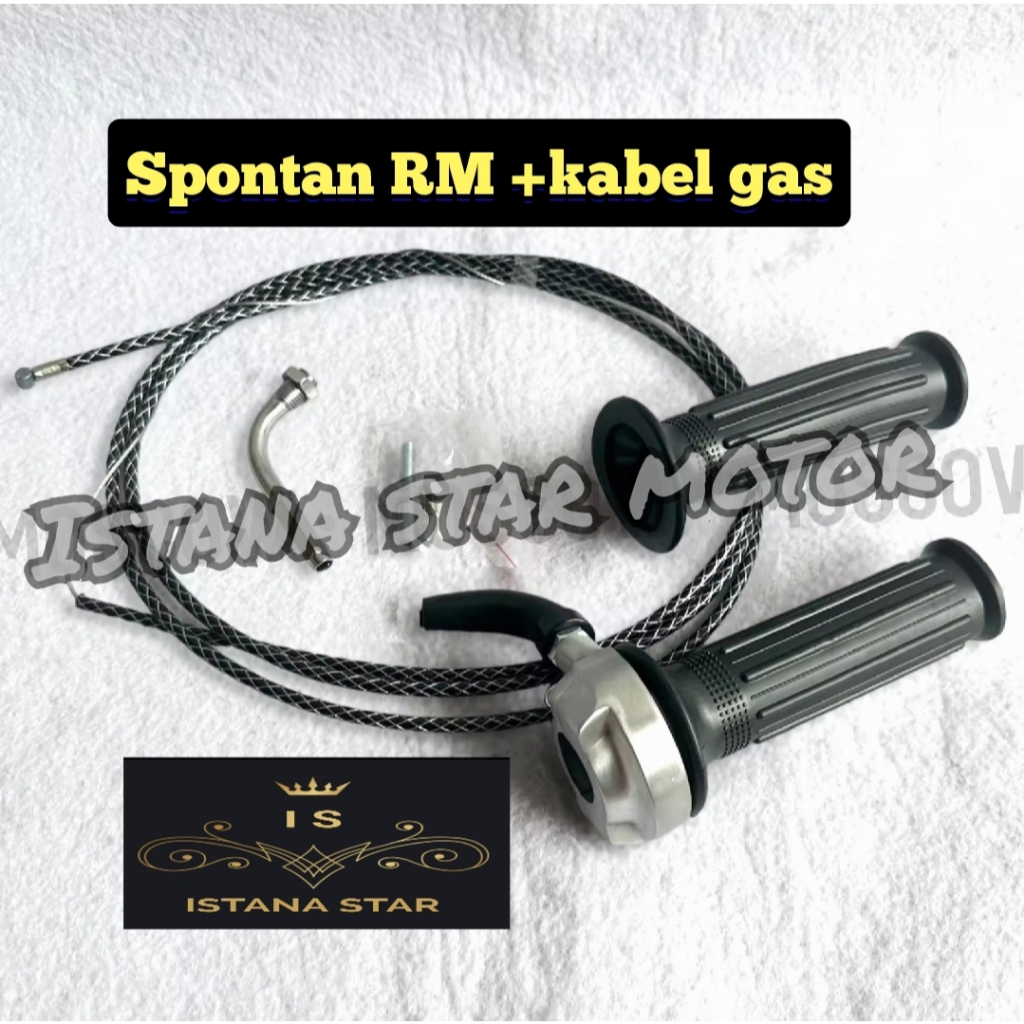 GAS SPONTAN RM MINI + HAND GRIP SET KIRI KANAN + KABEL GAS SERAT 190 CM C1600