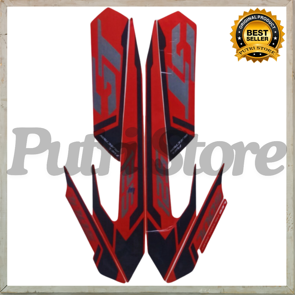 STIKER STRIPING HONDA MIO SOUL GT 2015 MERAH HITAM FULL STIKER LIS BODY MOTOR MIO SOUL GT 2015