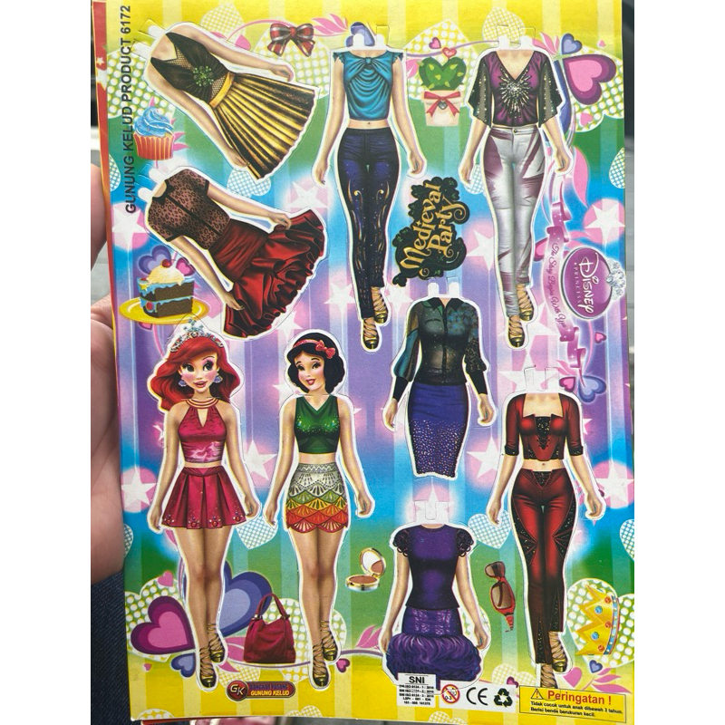 PA ANAK BP SUPER JUMBO Mainan 5 Lembar Campur Jadul Bongkar Pasang Baju ( 26x17cm ) Perlembar KARAKT