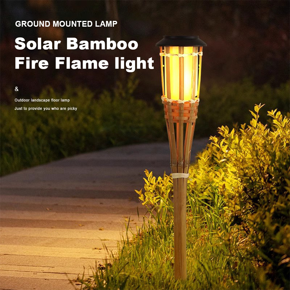 Lampu Taman Solar Tenaga Surya Lampu Taman Tancap Garden Bambu Bamboo Outdoor Waterproof
