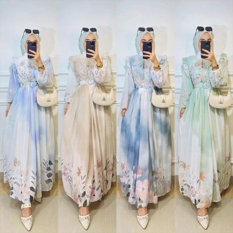 FADLINA DRESS / GAMIS CERUTY GRADASI 2 WARNA