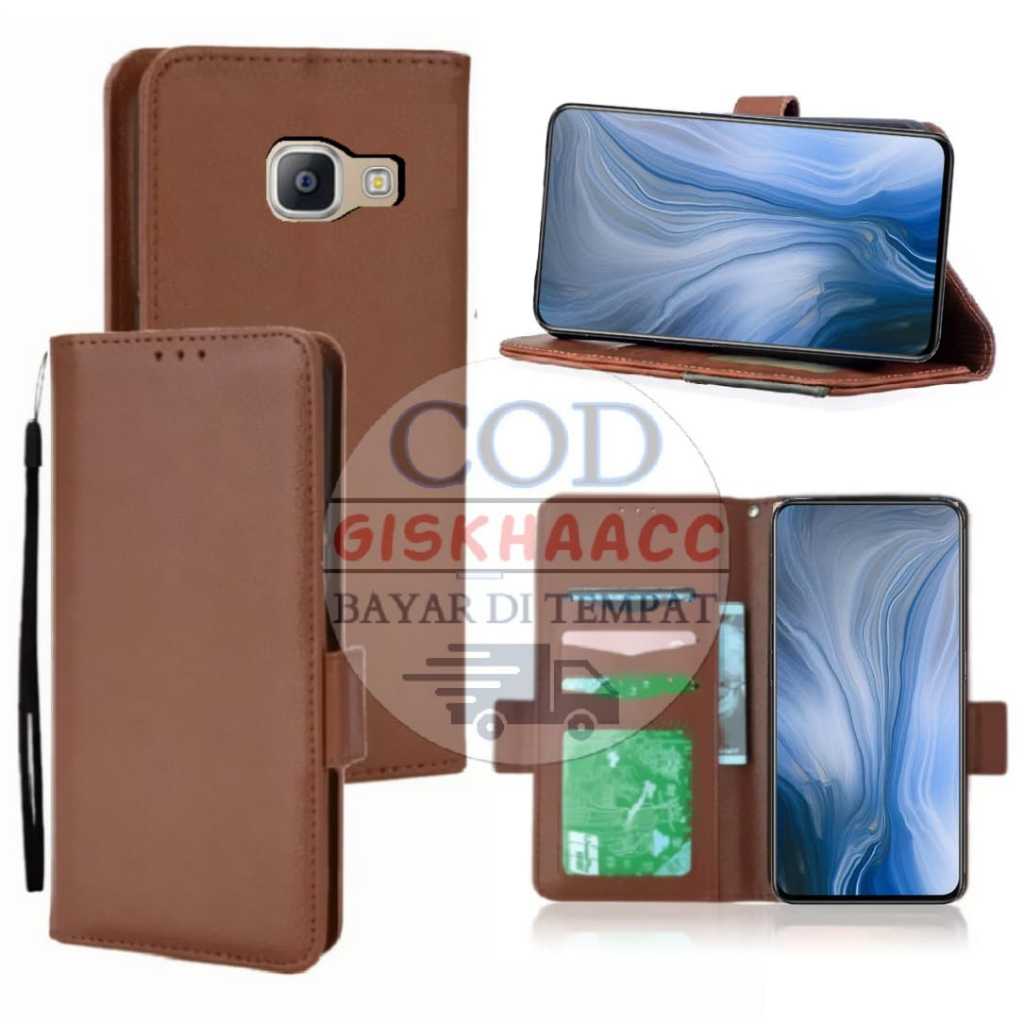 SAMSUNG A9 PRO CASE DOMPET HP CASING KULIT UNTUK HP FLIP COVER LEATHER