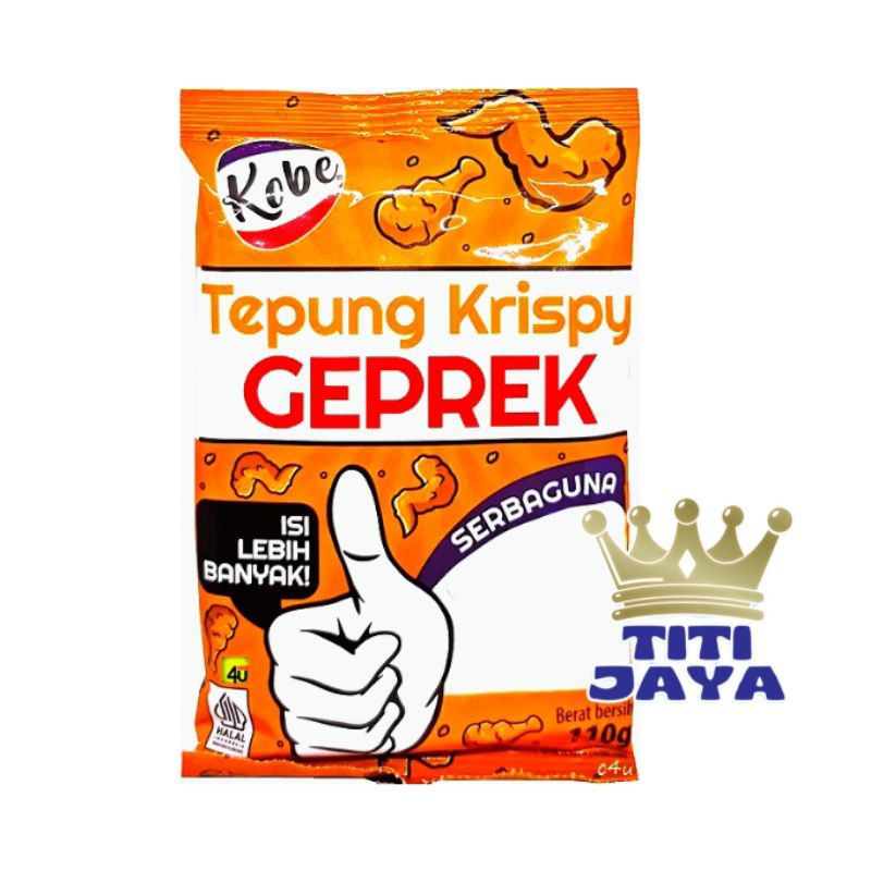 

Tepung Kobe Krispy Geprek Sachet 110Gr satuan crispy kriuk