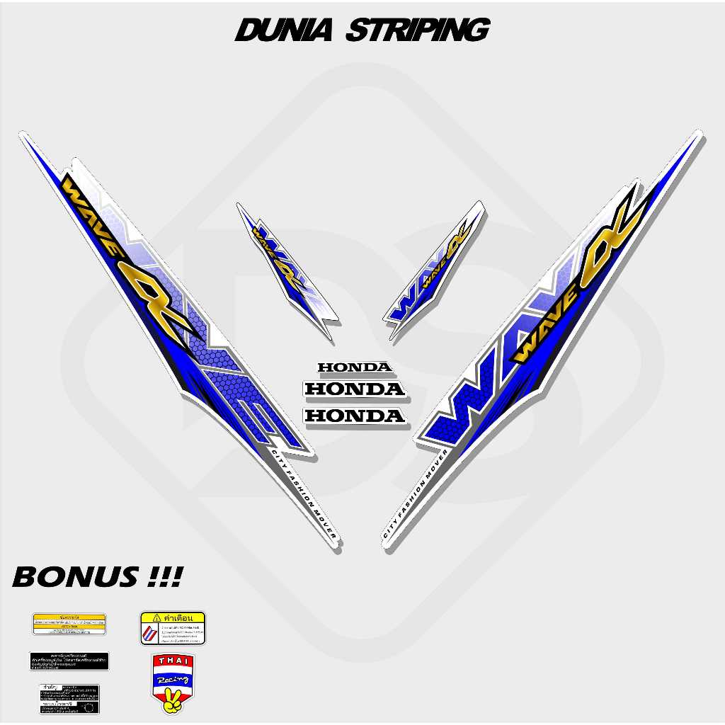 STRIPING STICKER STOCK DECAL STIKER HONDA SUPRA FIT NEW / WAVE LX VIETNAM / LIS SUPRA FIT 110 / VARI