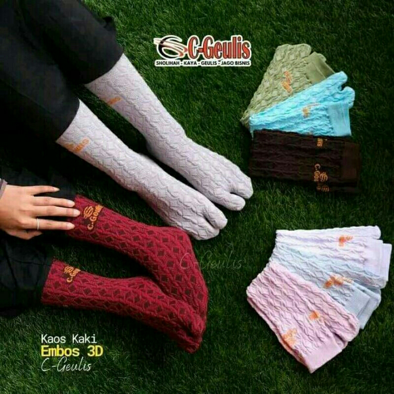 C-Geulis Kaos Kaki Emboss Kaos Kaki Muslimah Kaos Kaki Wanita