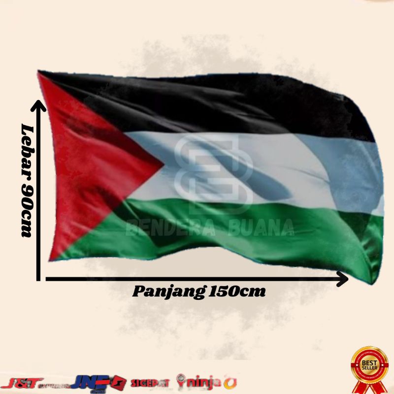BENDERA PALESTINA UKURAN 90X150 cm