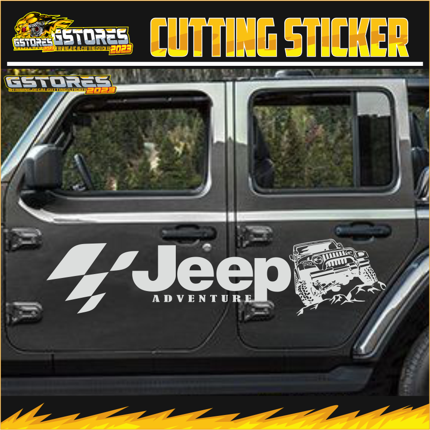 STIKER STICKER CUTTING MOBIL JEEP OFF ROAD 4X4 JIMNY FEROZA KATANA DLL TERKEREN BISA CUSTOM