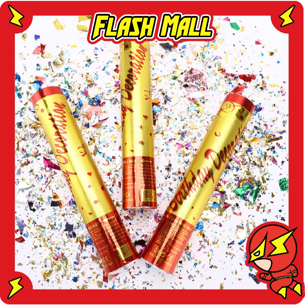 FLASHmall Party Popper Confetti / Popper Pesta Ulang Tahun / Petasan Pesta Semburan Kertas Rainbow C