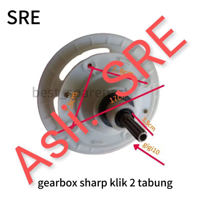GEARBOX MESIN CUCI Sharp klik gigi 10 Pully besar