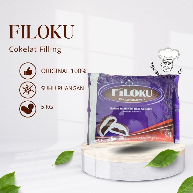 Filoku Selai Coklat 5Kg / Filoku Filling Coklat 5Kg / Coklat Filoku Filling 5Kg