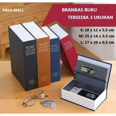 Brankas Mini / Brankas Buku / Brangkas Buku Penyimpanan Bentuk Kamus Ukuran S/M/L
