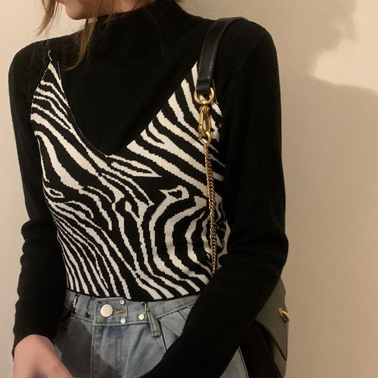 tanktop croptop motif zebra 3070