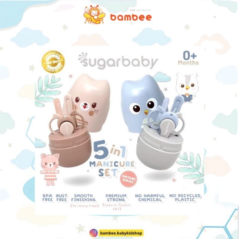Sugarbaby Perawatan Kuku Bayi Manicure Set Nature Series 5in1/ 5in1 Manicure Set Sugarbaby/ Perlengk
