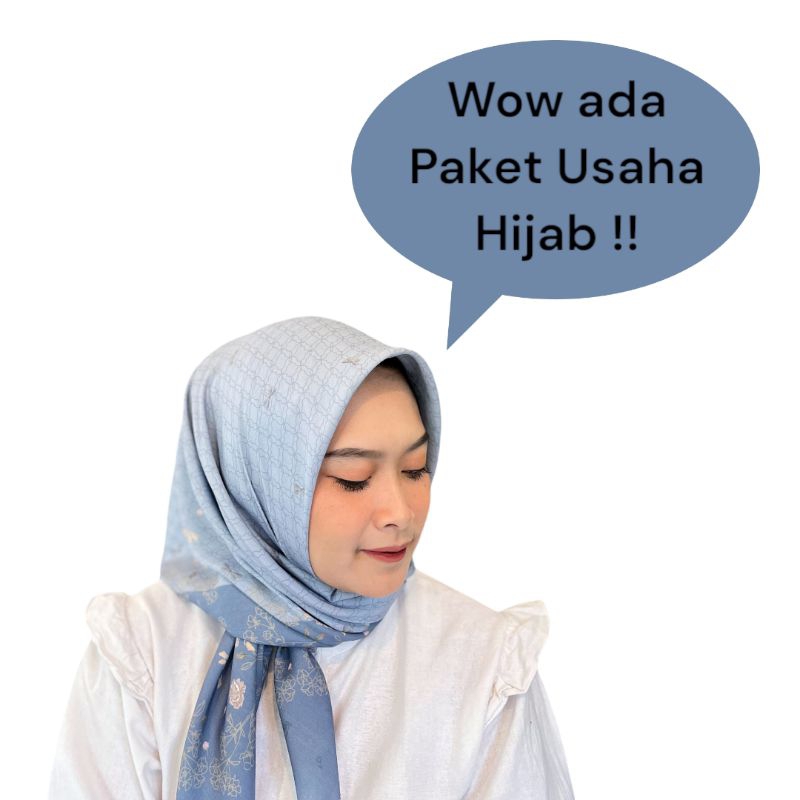 KARIZZ Paket Usaha Hijab Voal Motif Sublime Tanpa Label Jibab Segiempat Lasercut Printing Premium