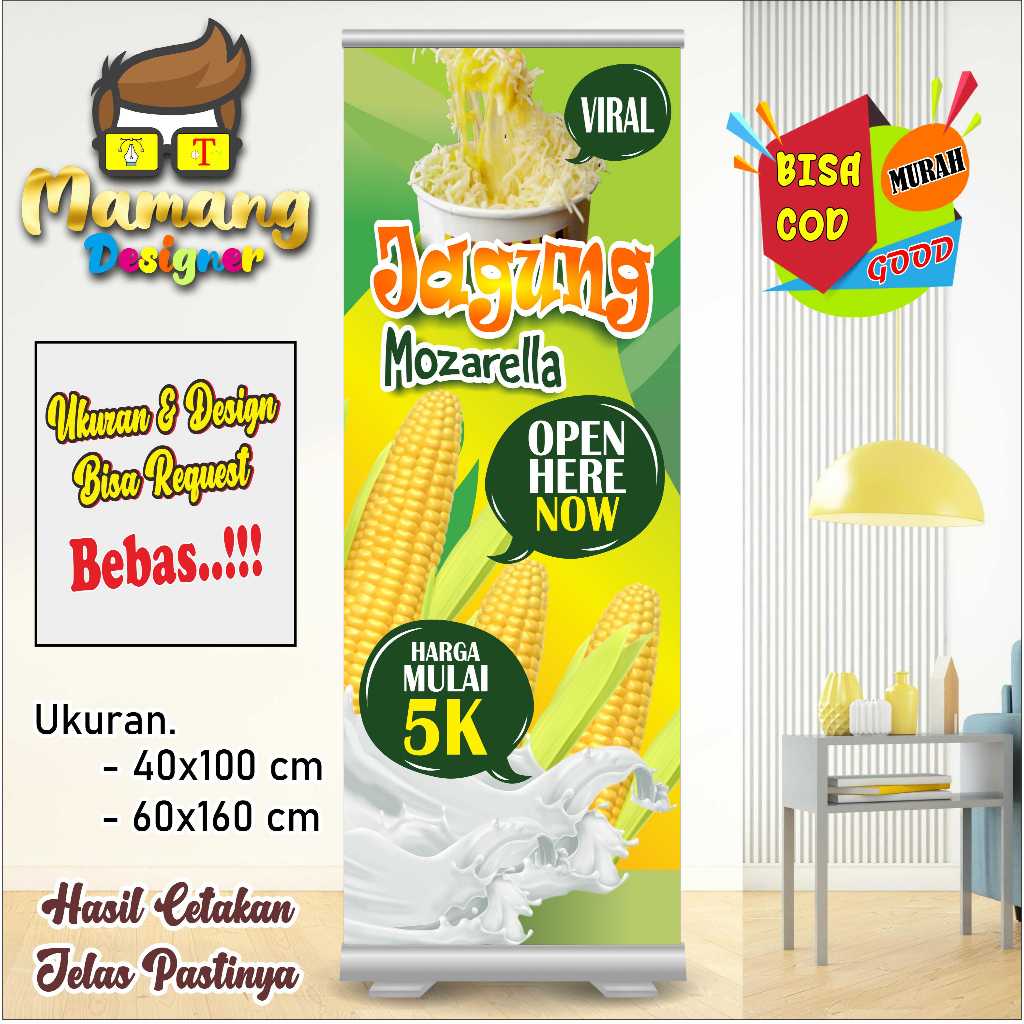 Cetak Spanduk Banner Jagung Mozarella atau Jasuke Bagus bb