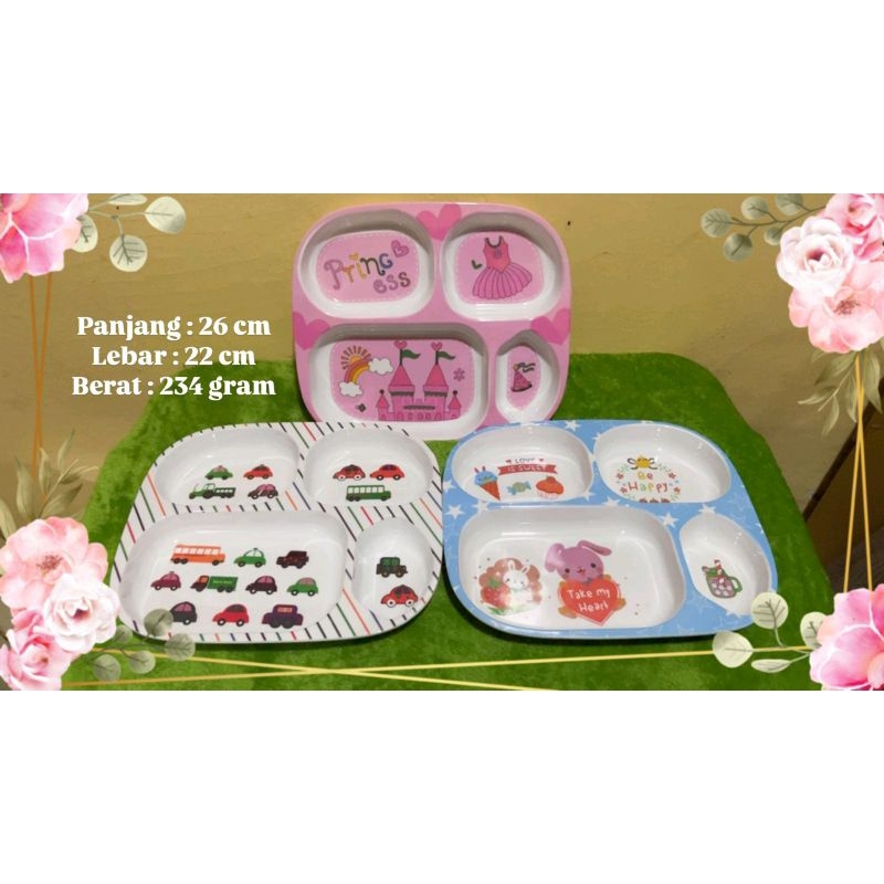 Piring/Piring Makan/Piring Anak/Piring Murah /Piring sekat/Piring melamin sekat4