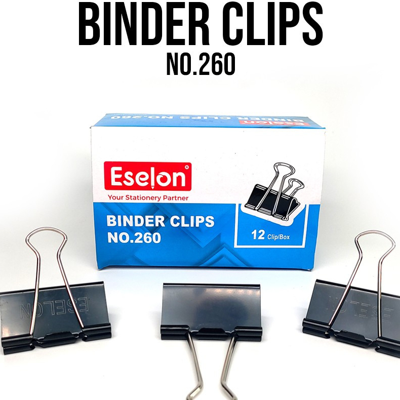 

Binder Clip / Klip / Double Clip / Penjepit kertas Eselon 260 1 box isi 12pcs