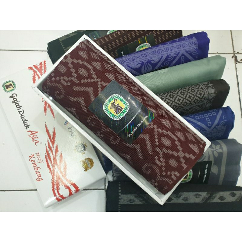 Sarung cap gajah duduk asia kembang / Nusantara original sarung tenun gajah duduk