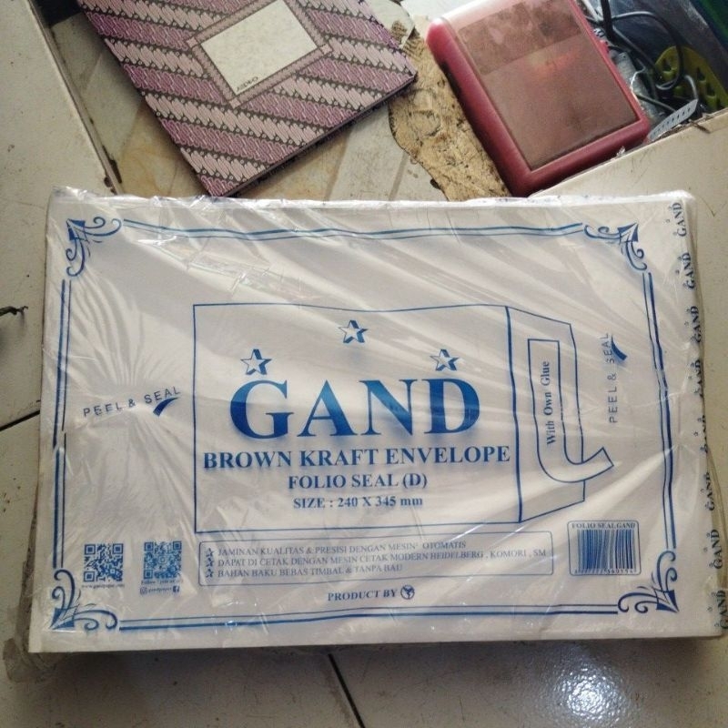 

amplop gand folio putih seal 1 pack isi 100 lembar