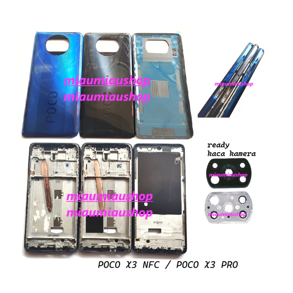 BACK CASING + TULANG FRAME CASING HOUSING XIAOMI POCO X3 NFC X3 PRO FULLSET