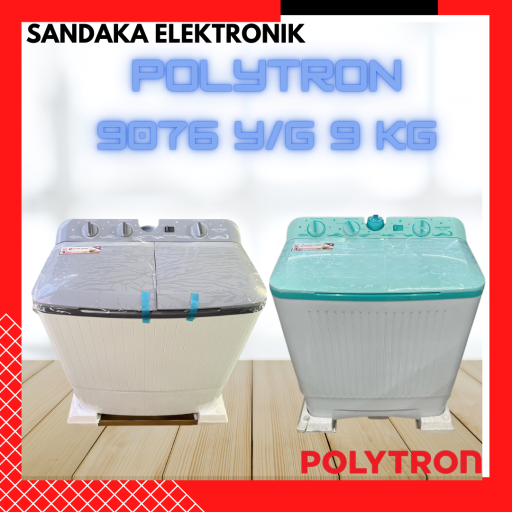 Mesin Cuci Polytron 2Tabung Pwm9076 / Mesin Cuci Polytron 9Kg PWM 9076