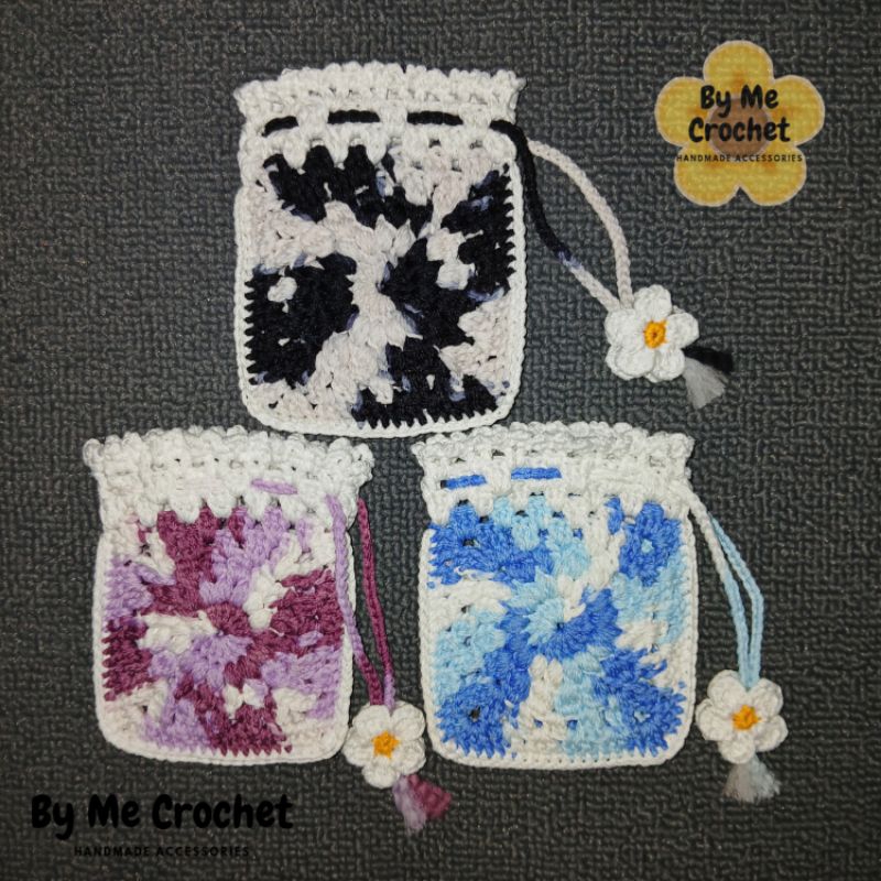 Pouch Rajut/Airpods Pouch/Coin Pouch/Pouch Rajut Granny Square