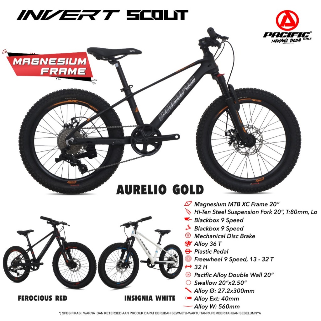 GOSEND Sepeda Gunung MTB 20 PACIFIC INVERT SCOUT Magnesium