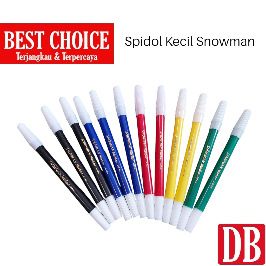 

Spidol Snowman Kecil Hitam/Biru/Merah/Hijau/Kuning (12 pcs)