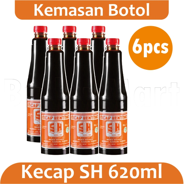 

[ Paket Isi 6 ] SH Benteng Kecap Manis 620ml Kemasan Botol