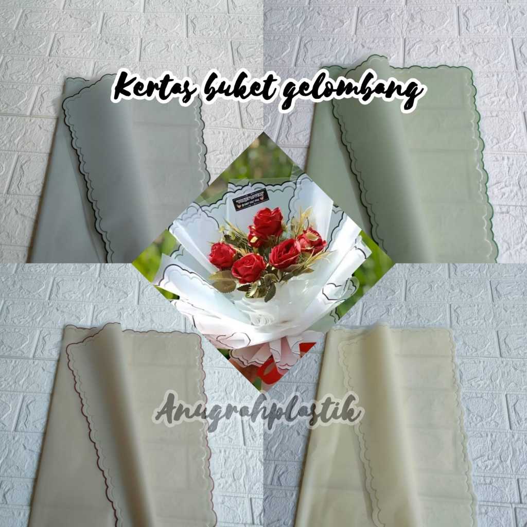 

flower wrapping paper list awan / kertas buket bunga list gelombang cellophane