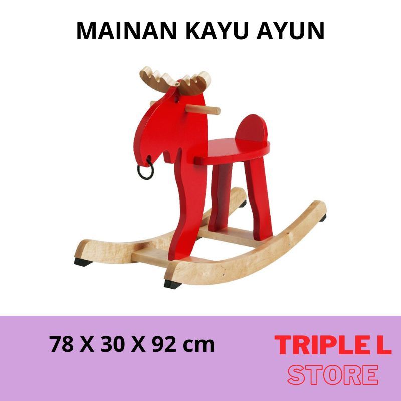 Mainan Anak Kuda Goyang Kayu Kuda Ayun Kayu IKEA EKORRE