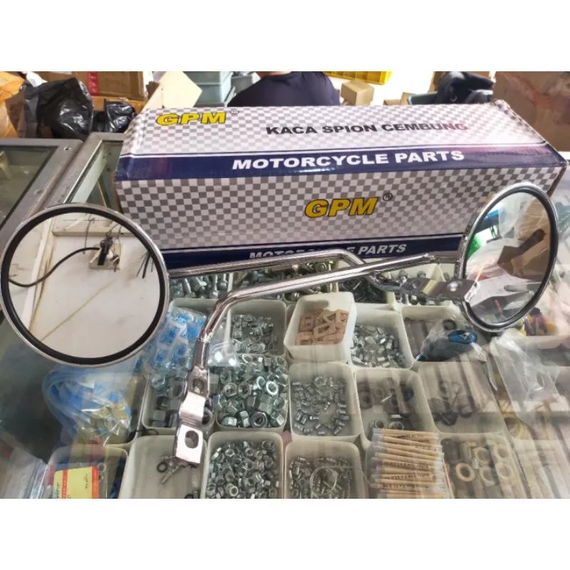 Spion Bulat Langsungan Spion Bulat Kaca Gembung Vespa Super Sprint Px Exclusive Pxe Original GPM