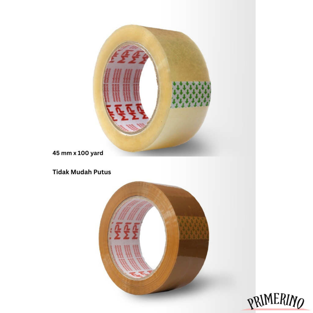 

Lakban Coklat Bening 100 yard x 45mm MPI 2" 2 inch Kualitas Daimaru Isolasi Selotip