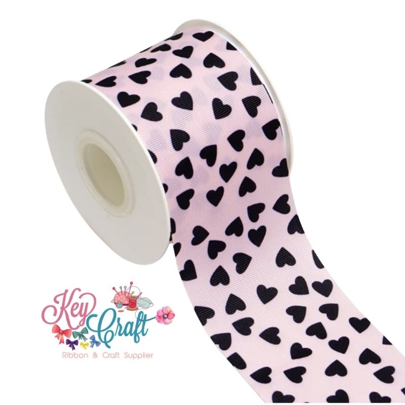 

Pita Grossgrain motif Love black size 3,8cm (1yard)