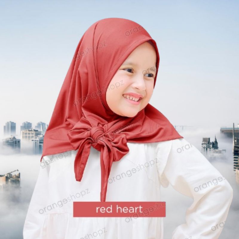 Hijab Segitiga Instan Anak Motif Polos Jersey / Segitiga Instan Jemima Anak