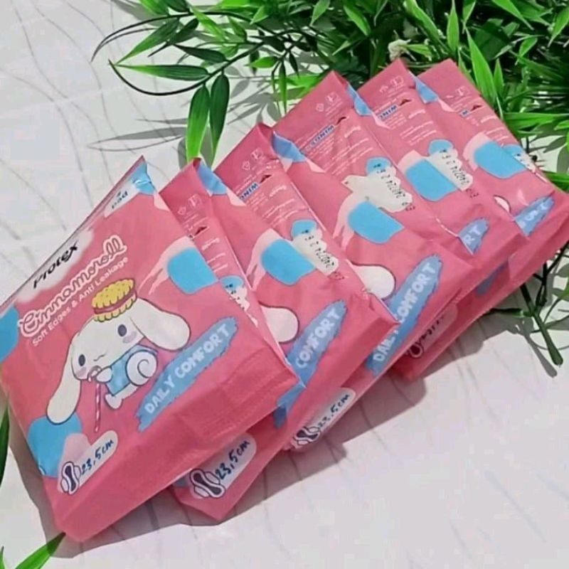 (Isi 5Renteng - 50Pad) Hers Protex Cinnamoroll Pembalut Wanita Kemasan Renteng