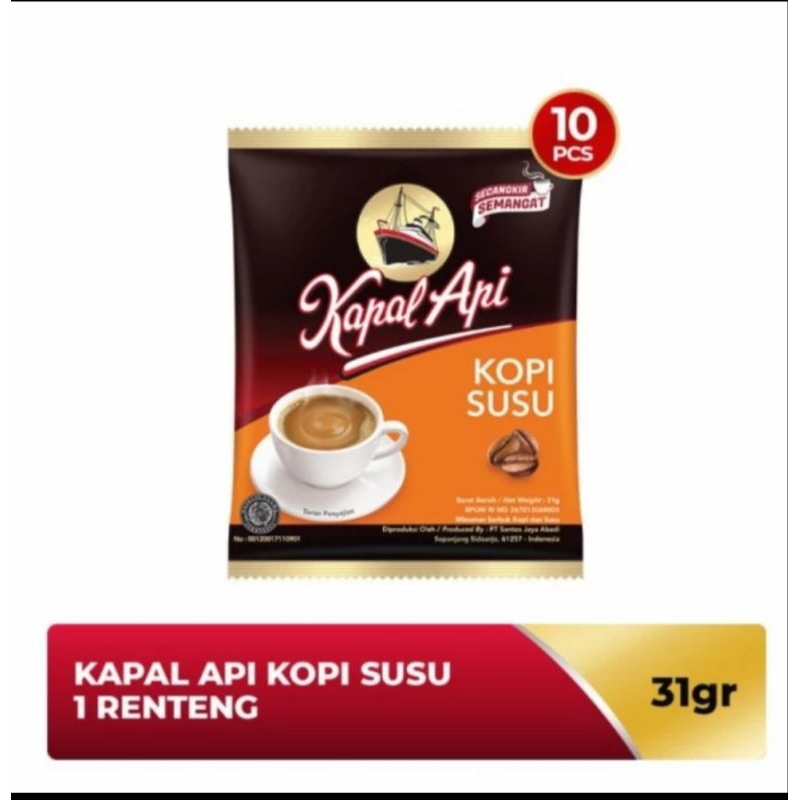 

1 rcg kopi kapal api susu 10 sachet